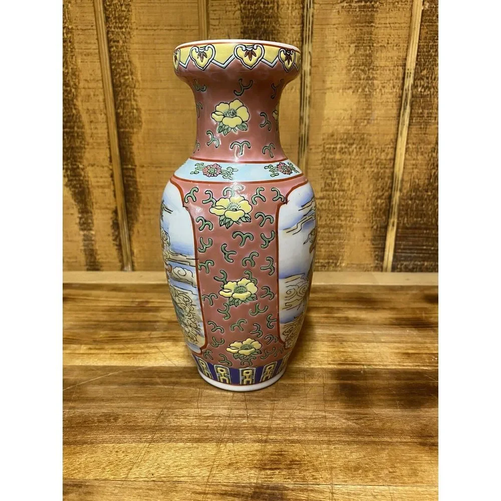 1990s Vintage‎ Japanese Scene Porcelain Vase VERY RARE!!! 8